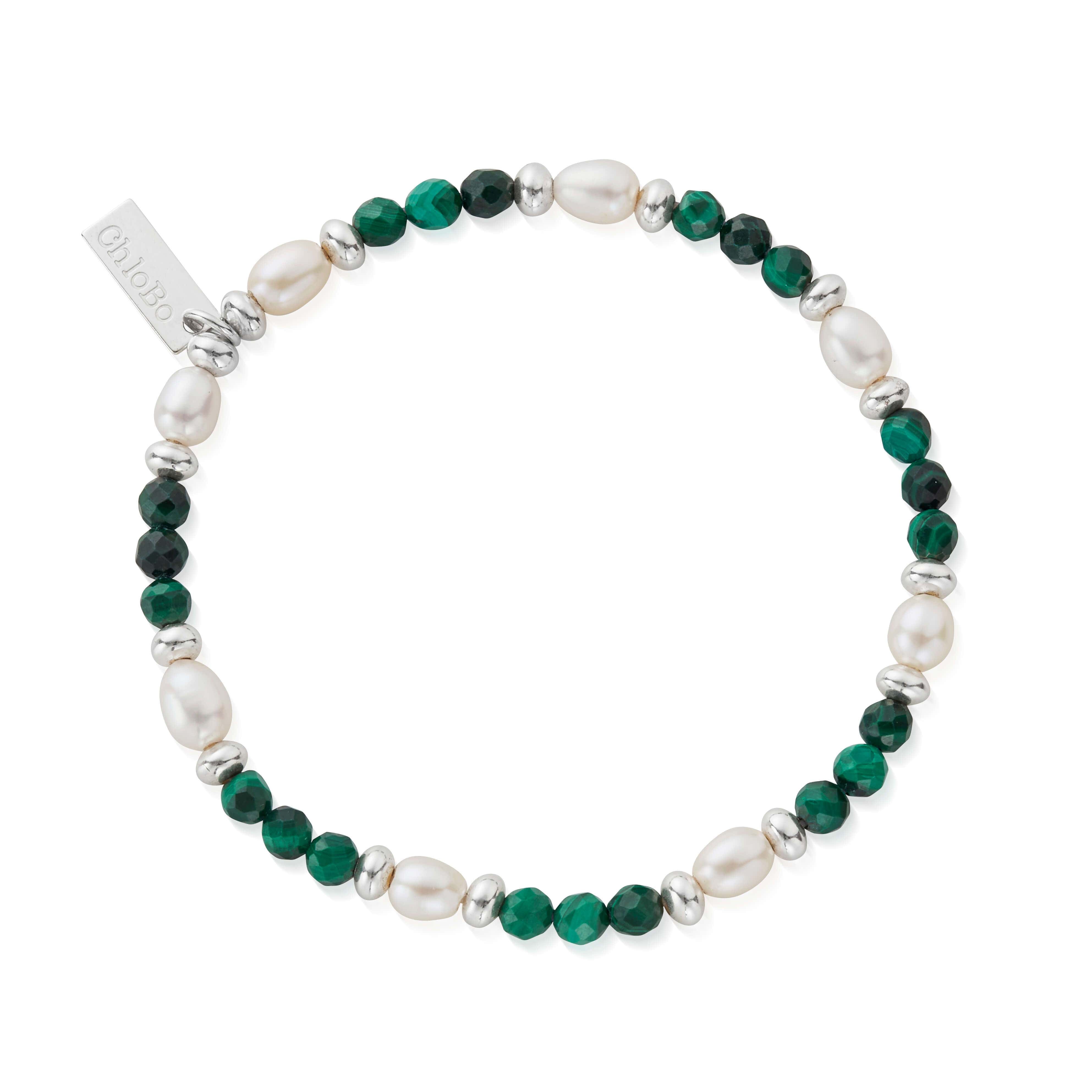 Harmony Pearl & Malachite Bracelet | Chlobo