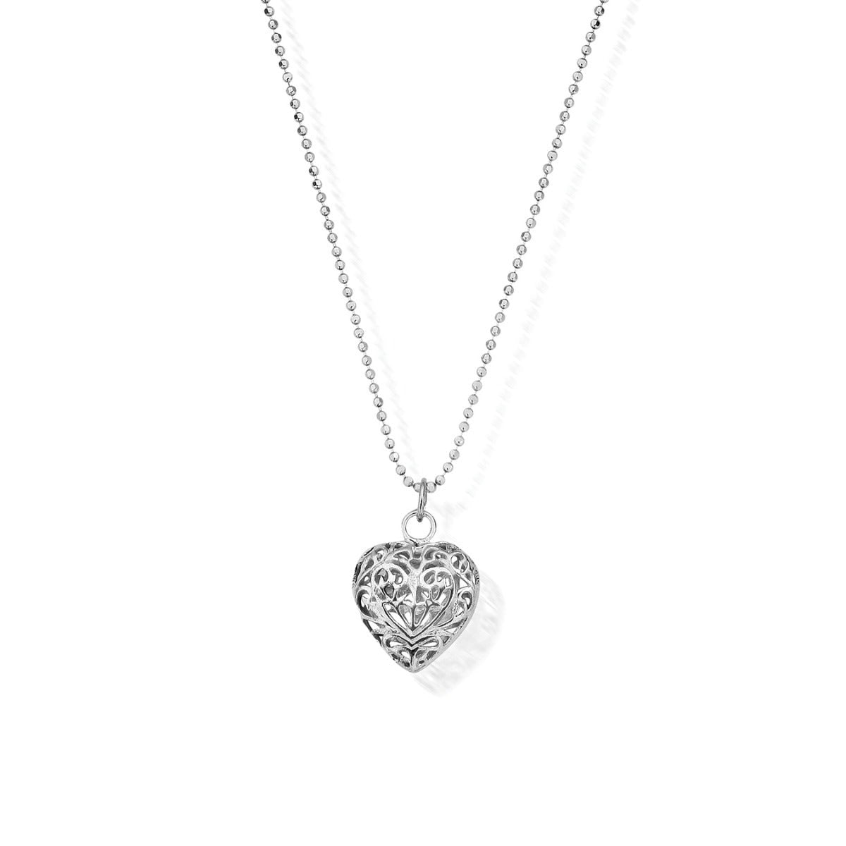 Diamond cut chain with filigree heart pendant | ChloBo