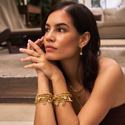 Dainty Moon Cut Sparkle Star Bracelet