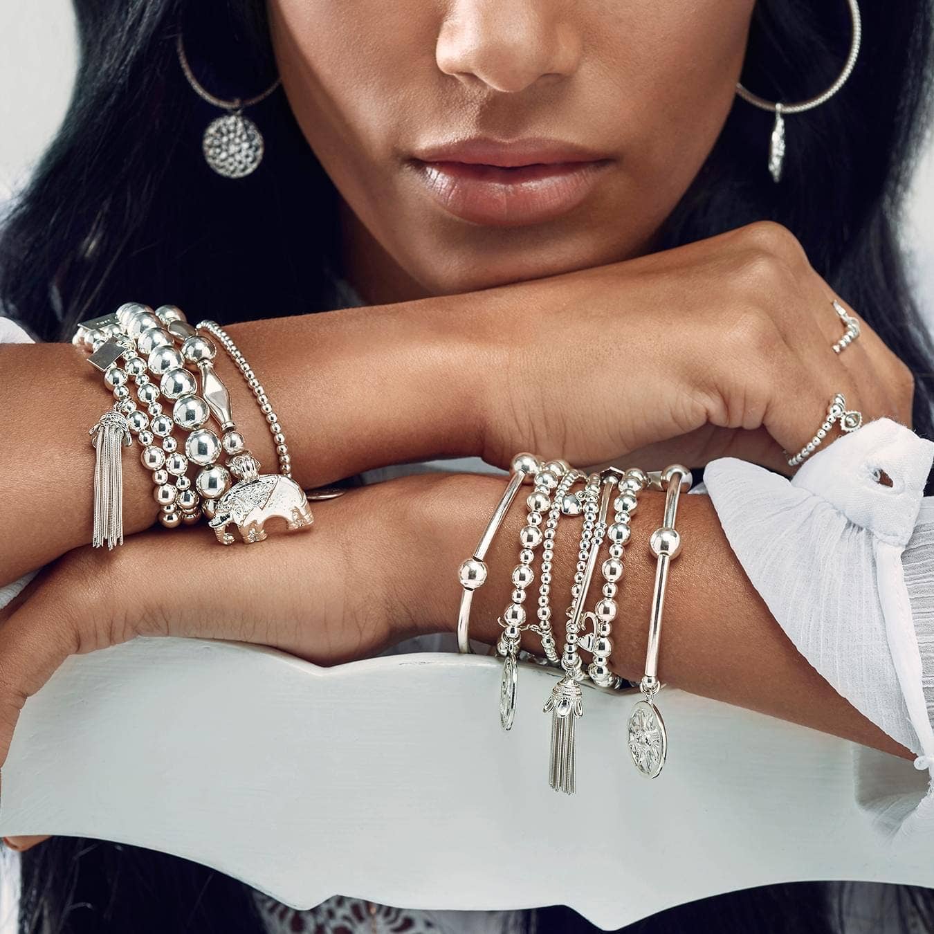 Medium Ball Scallop Heart Bracelet