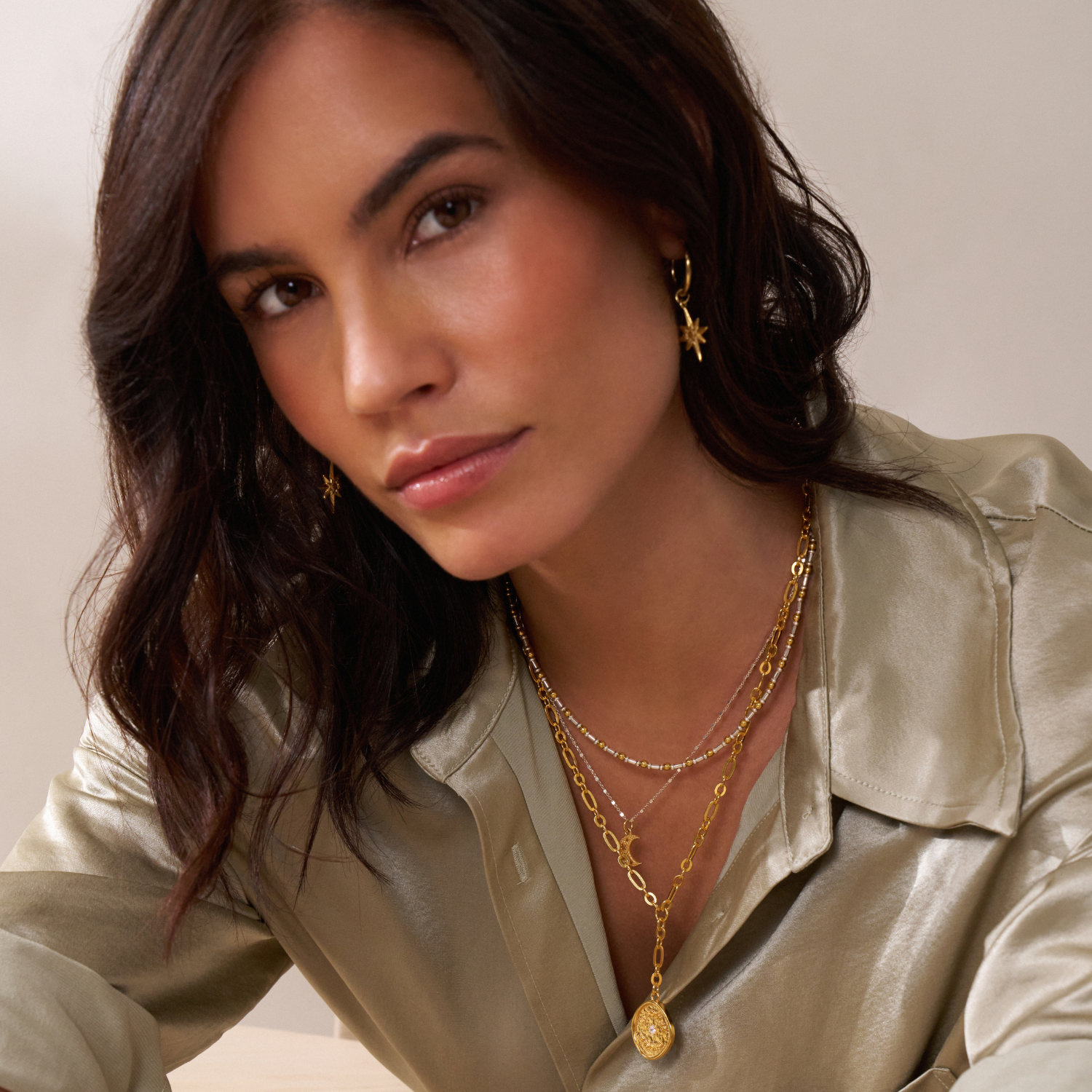 Mixed Metal Rhythm Of Water Necklace