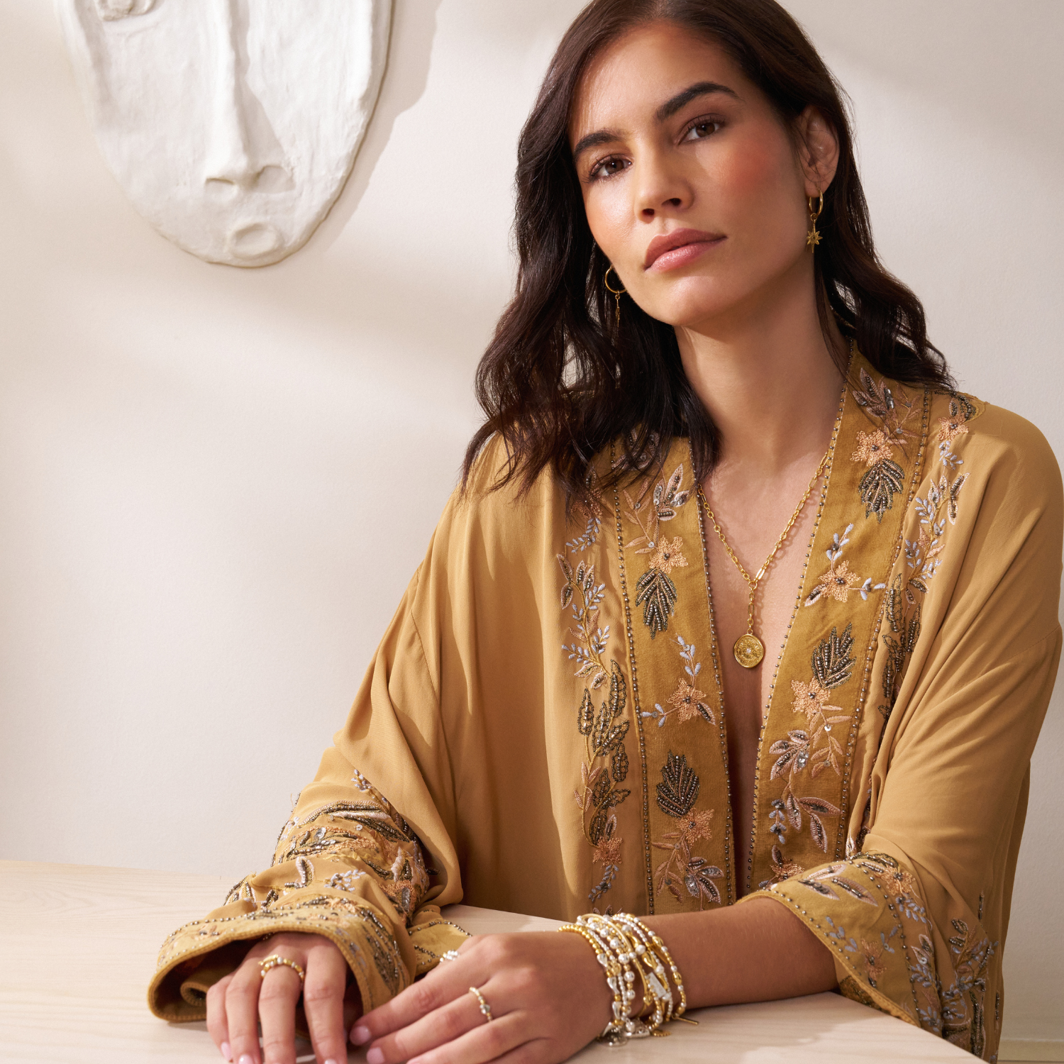 Mixed Metal Twisted Disc Bracelet