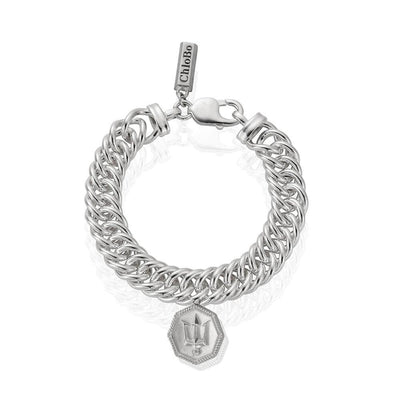 Double Curb Single Trident Charm Bracelet | ChloBo