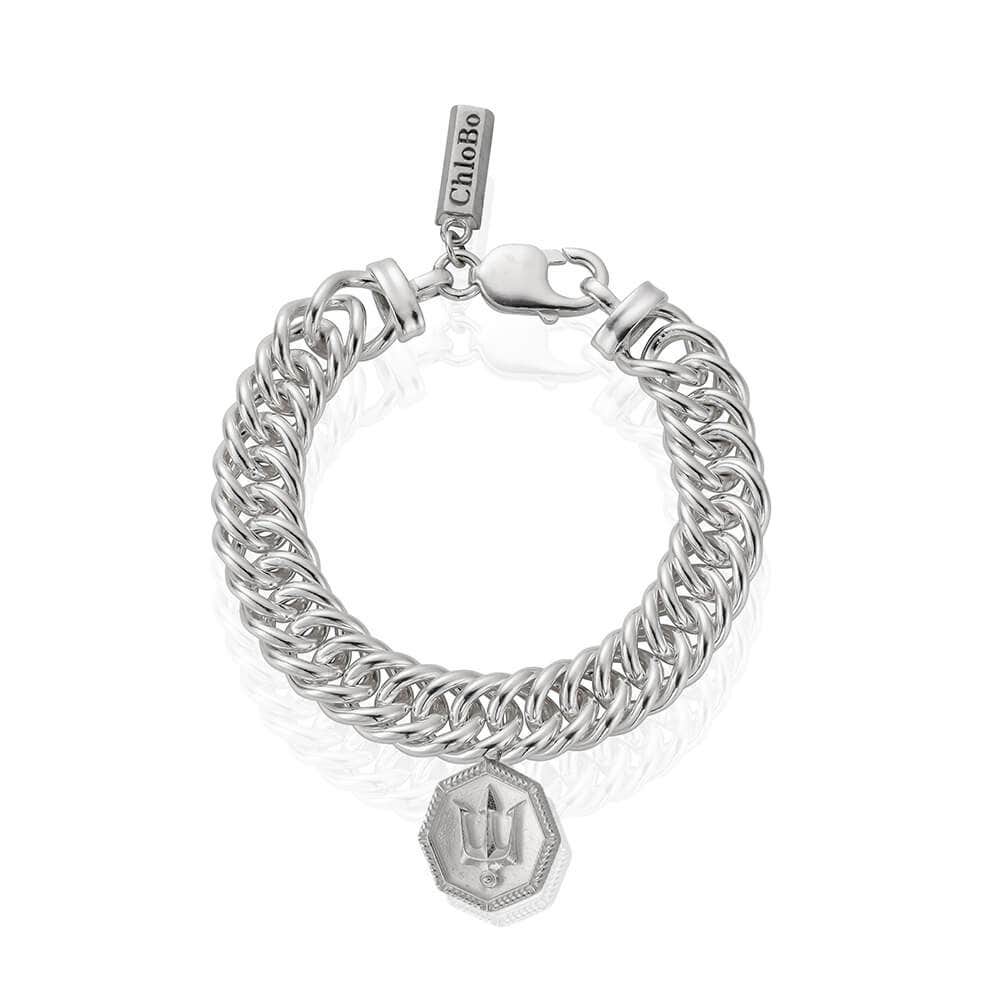 Double Curb Single Trident Charm Bracelet | ChloBo