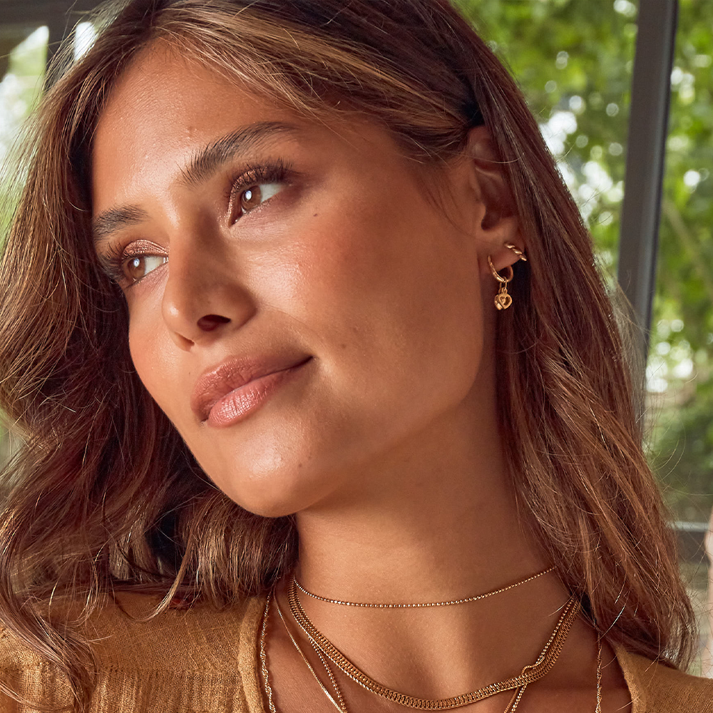 Gold Life Lover Stud Earrings