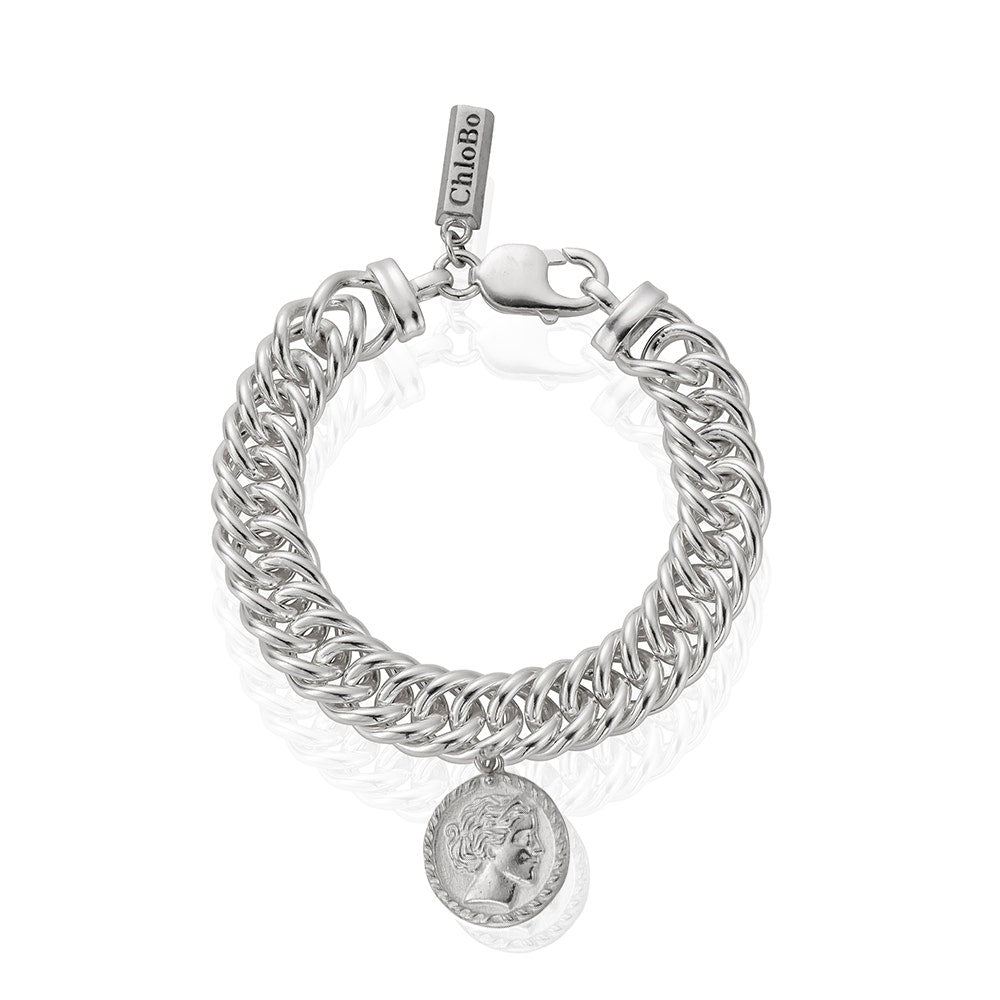 Double Curb Single Aphrodite Goddess Charm Bracelet | ChloBo