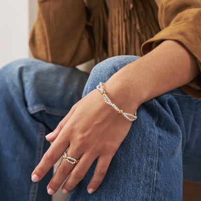 Mixed Metal Entwined Bracelet