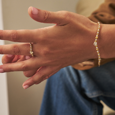 Mixed Metal Inset Heart Ring