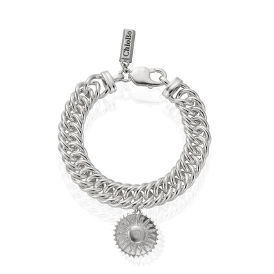 Double Curb Single Sun Charm Bracelet | ChloBo