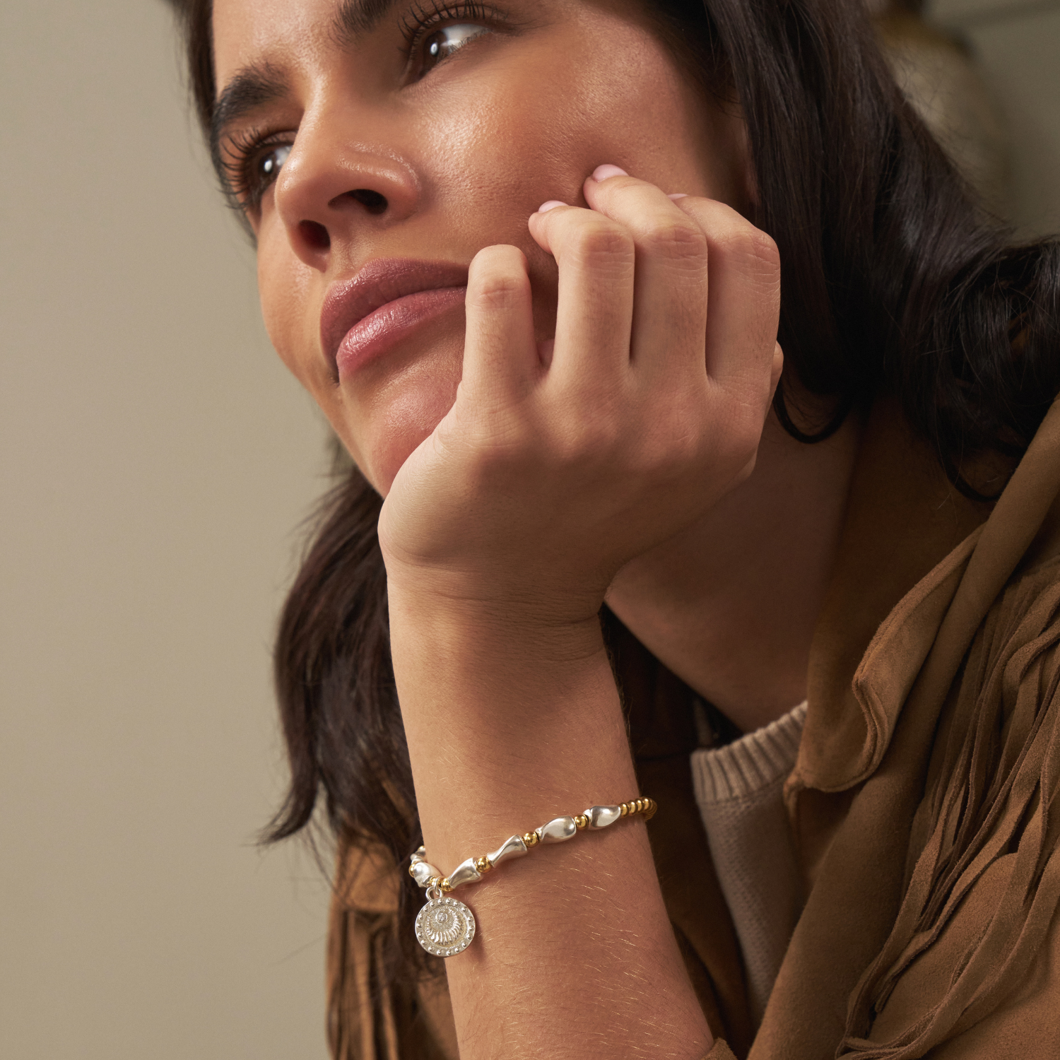 Mixed Metal Rising Woman Bracelet