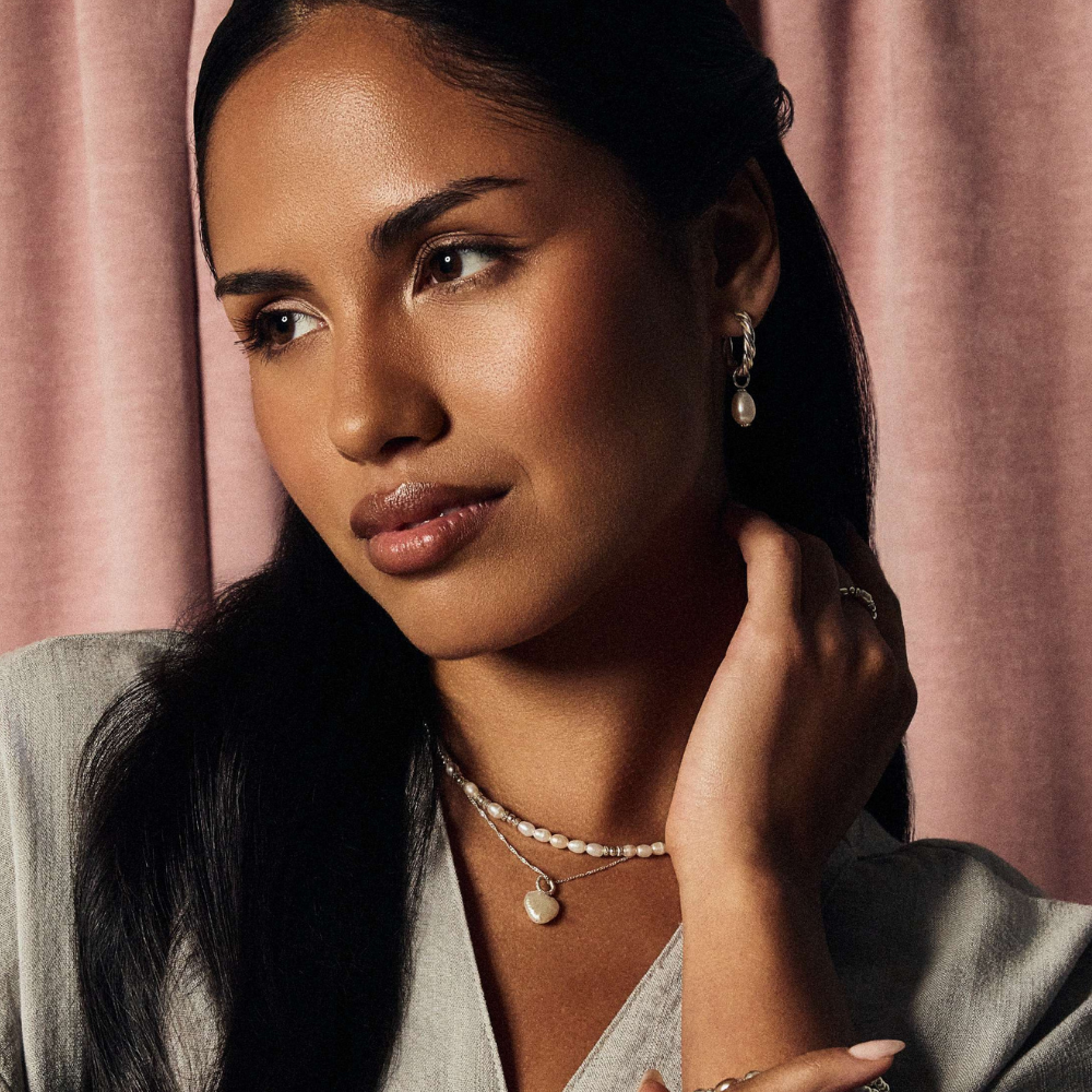 Tiny Twisted Rope Chain Lucky Pearl Necklace