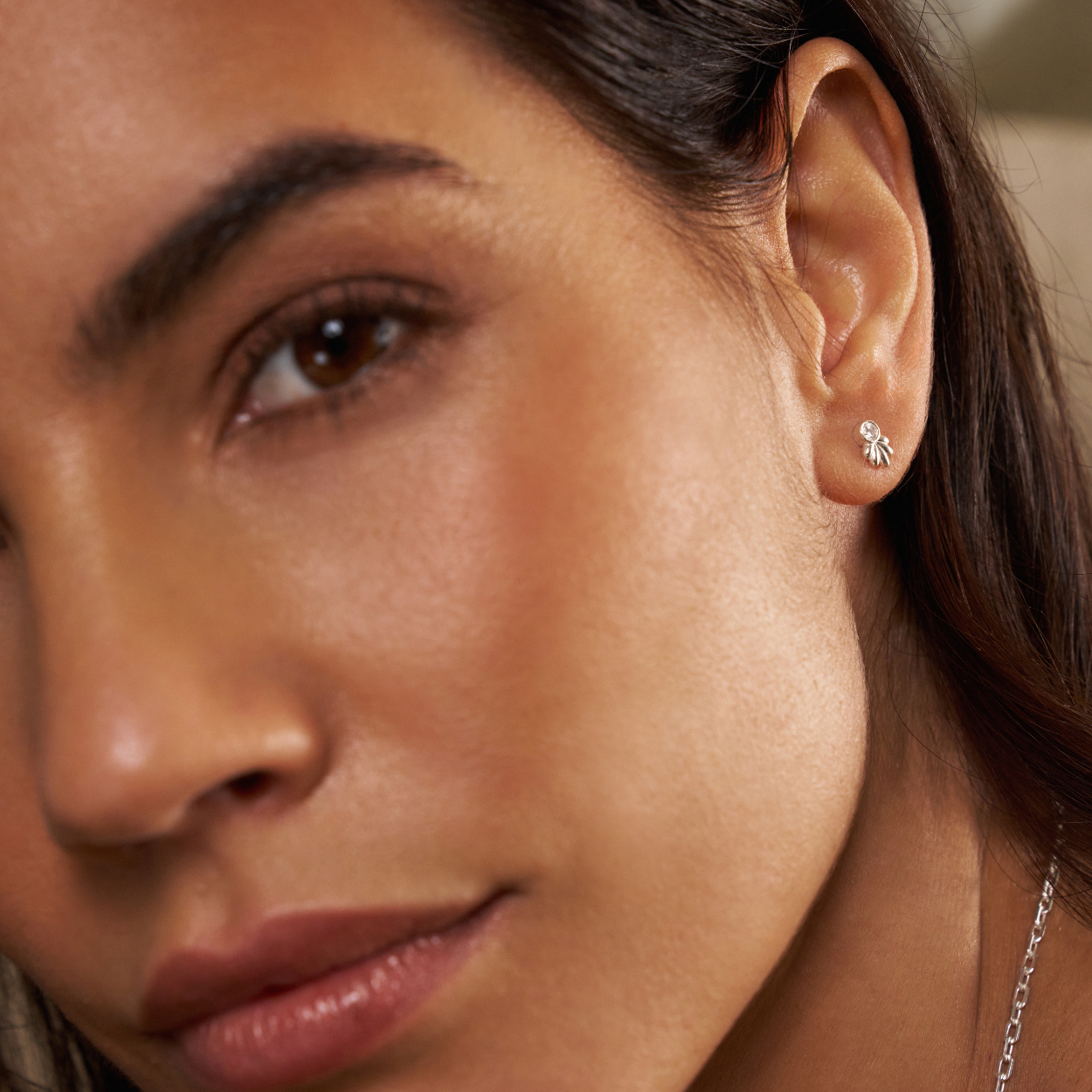 Glistening Flower Bud Stud Earrings