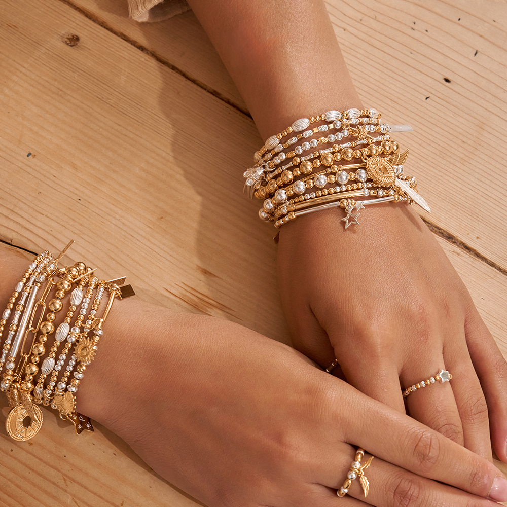 Gold Mini Small Ball Midnight Bracelet