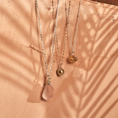 Sky Goddess Citrine Double Point Necklace