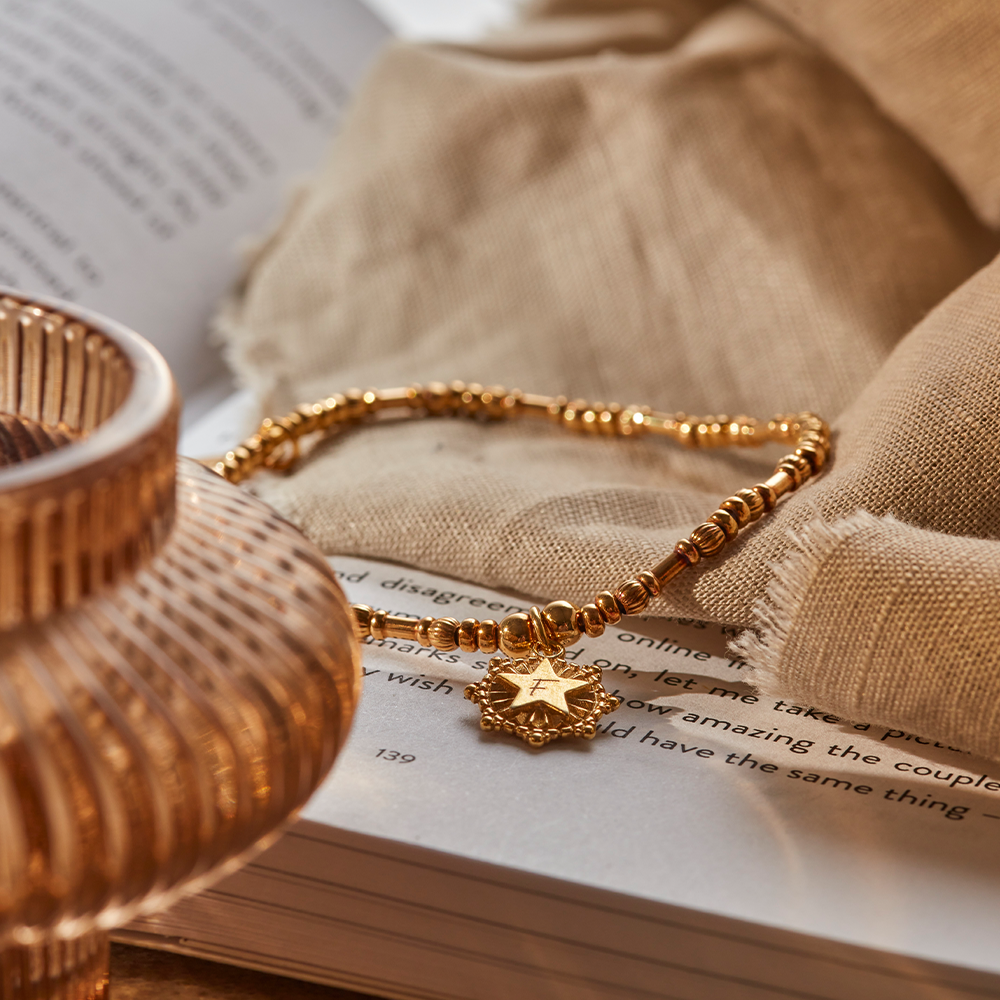 personalised pumpkin raised star bracelet | ChloBo