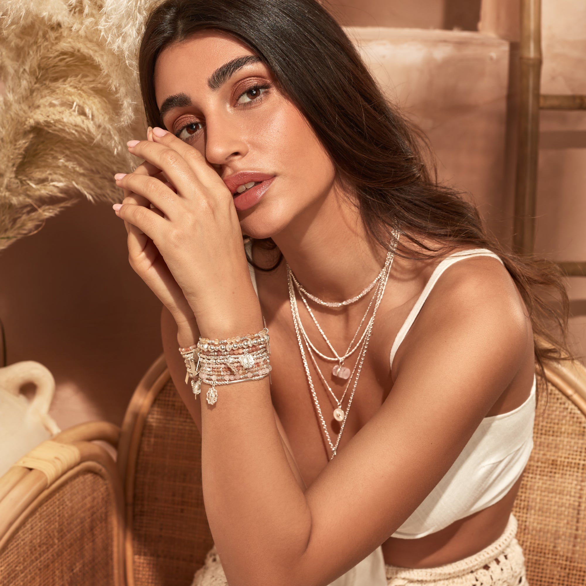 Summer of Love Rose Quartz Choker Necklace