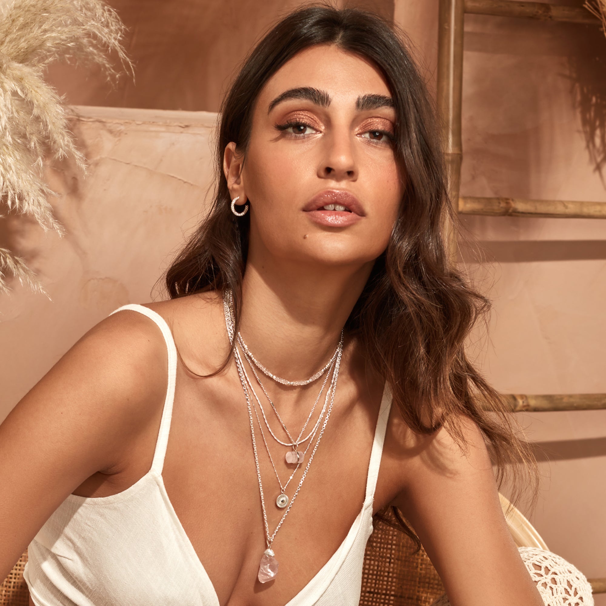 Summer of Love Rose Quartz Choker Necklace