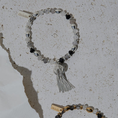 Tassel Of Joy Black Rutilated Quartz Bracelet