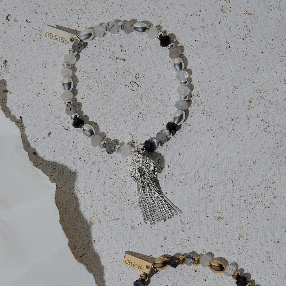 Tassel Of Joy Black Rutilated Quartz Bracelet