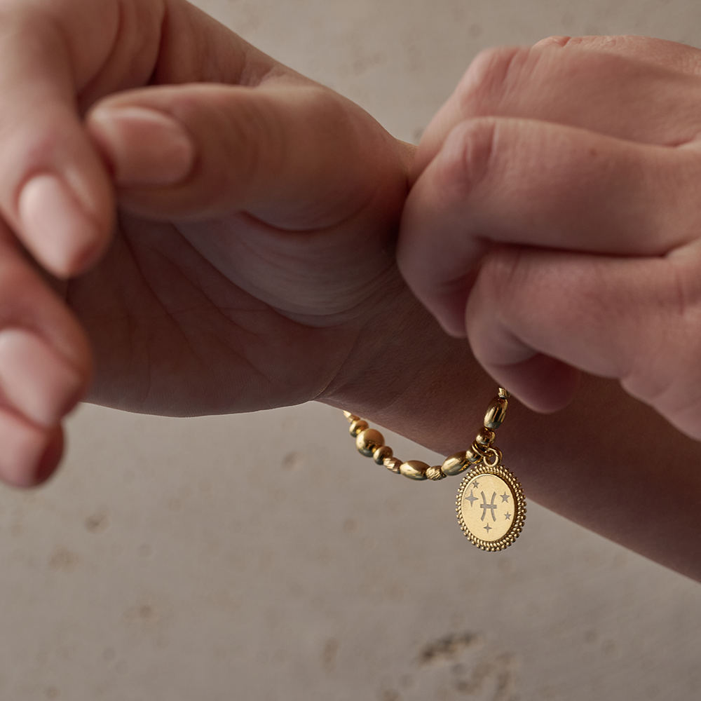 Personalised Multi Rice Moon Coin Bracelet