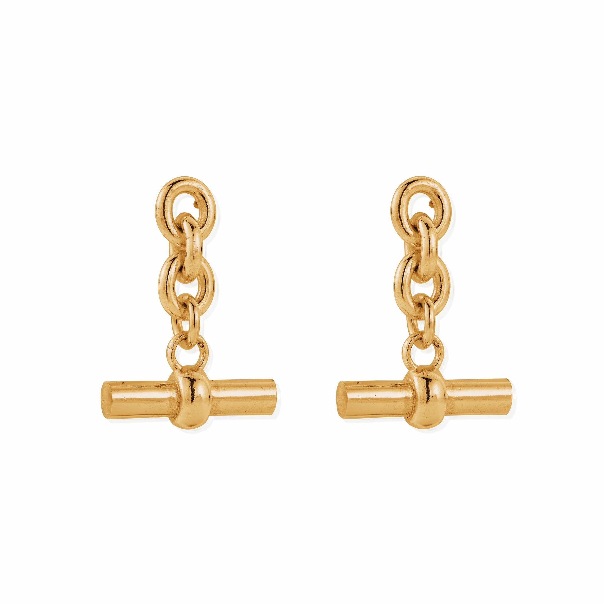 Anchor Chain 3 Link T-Bar Earrings