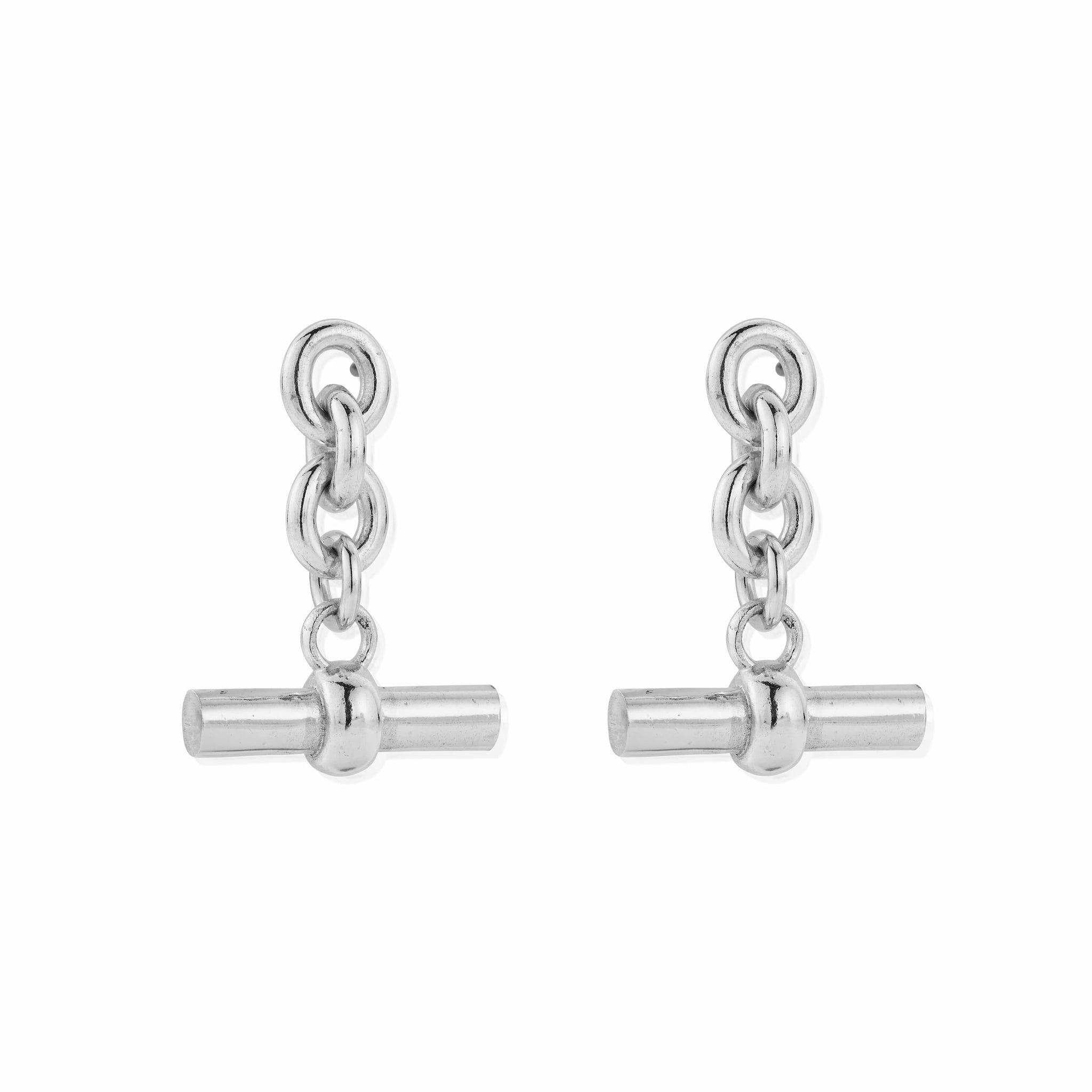 Anchor Chain 3 Link T-Bar Earrings