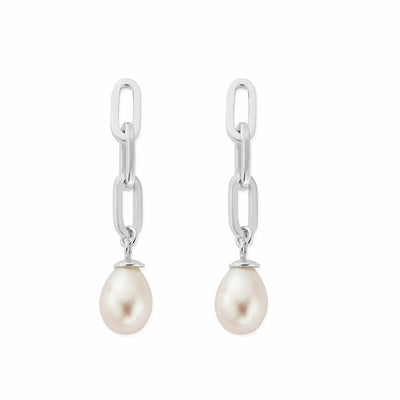 Mini Link Pearl Drop Earrings