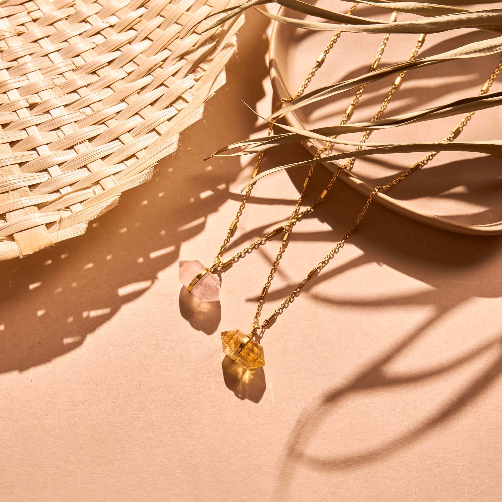 Love Goddess Rose Quartz Double Point Necklace