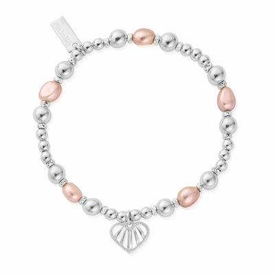 Loving Heart Pink Pearl Bracelet