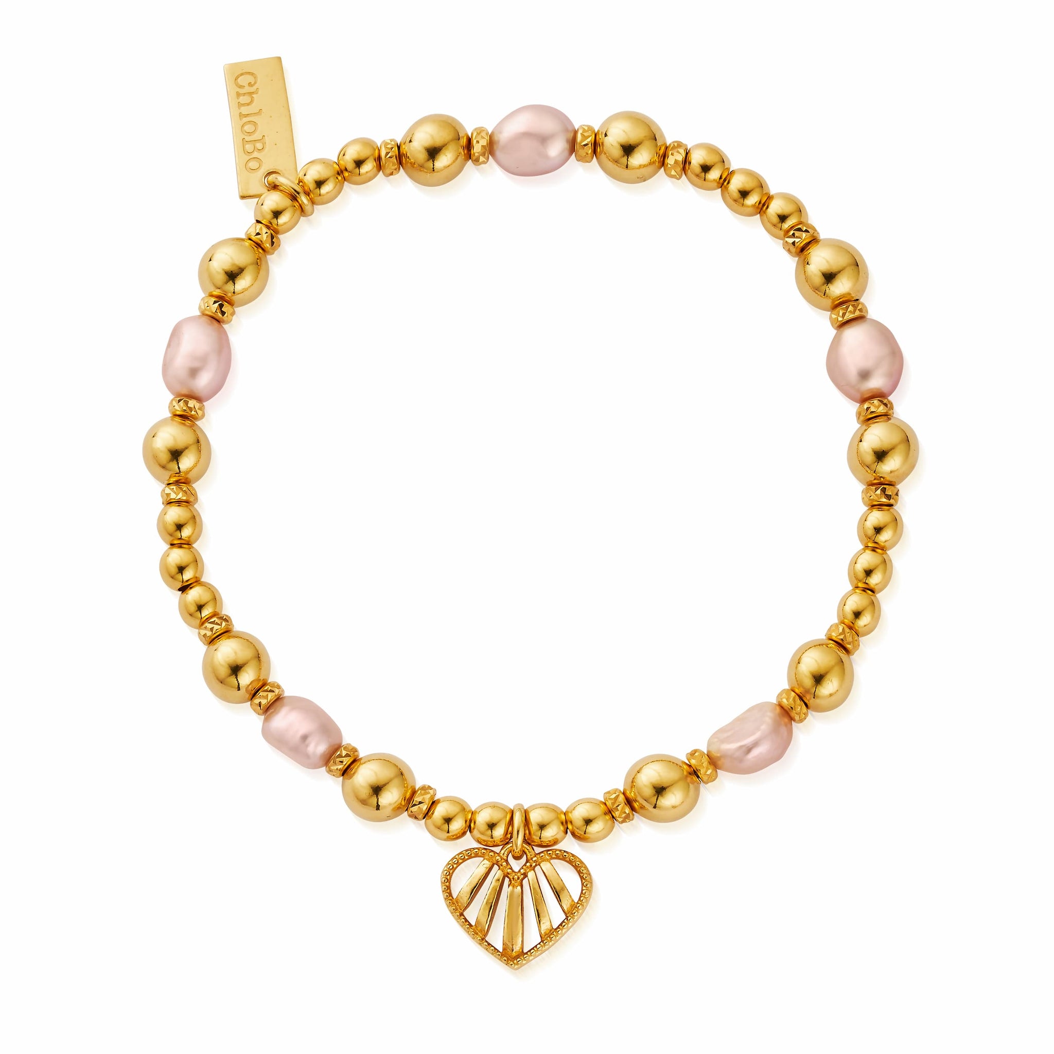 Loving Heart Pink Pearl Bracelet