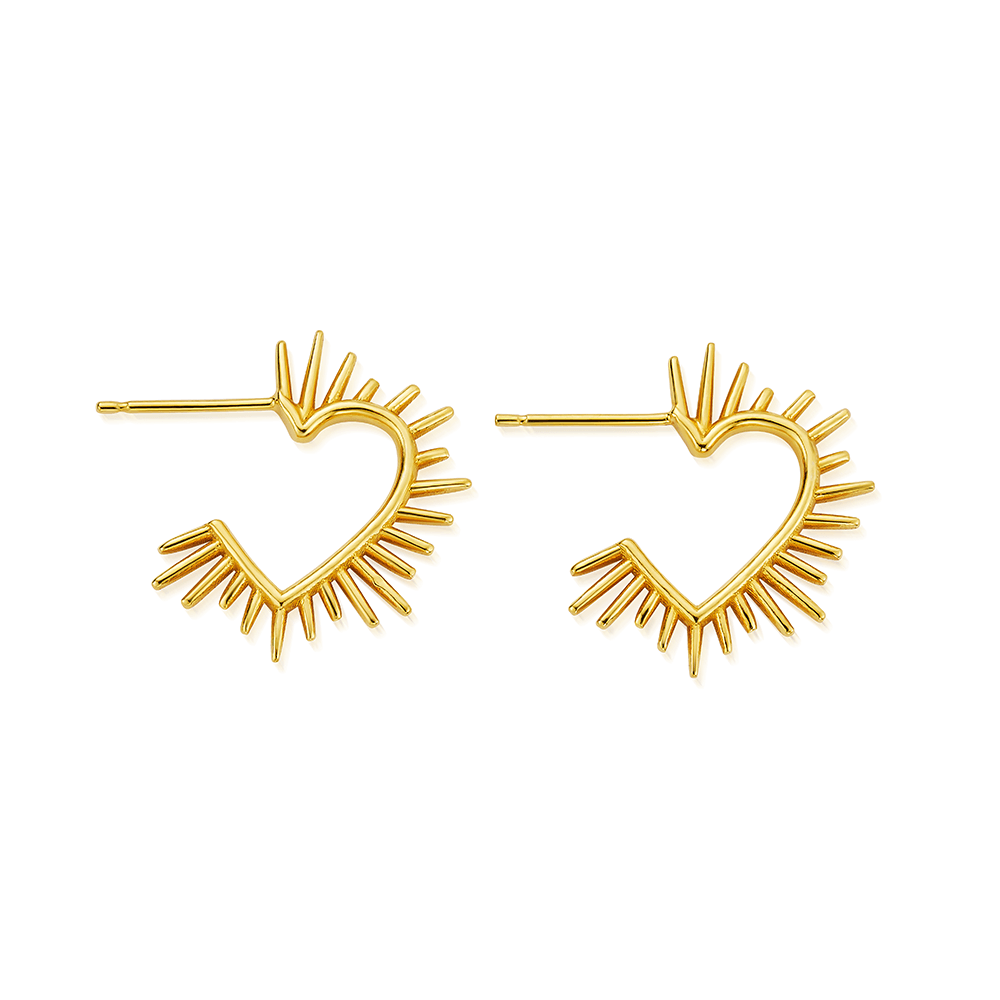Heart Ray Hoop Earrings