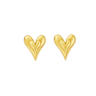 Sunlit Heart Stud Earrings