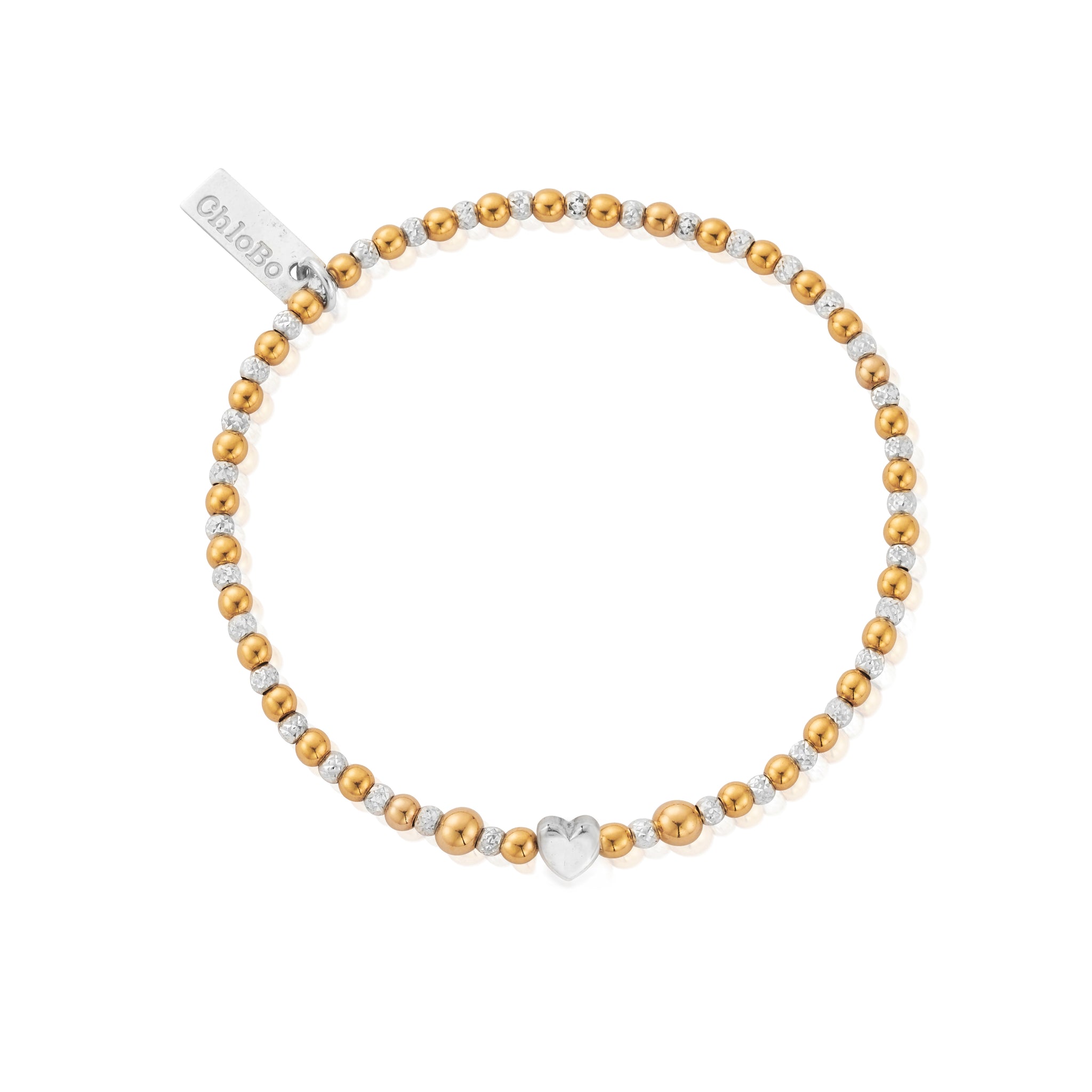 Mixed Metal Inset Heart Bracelet