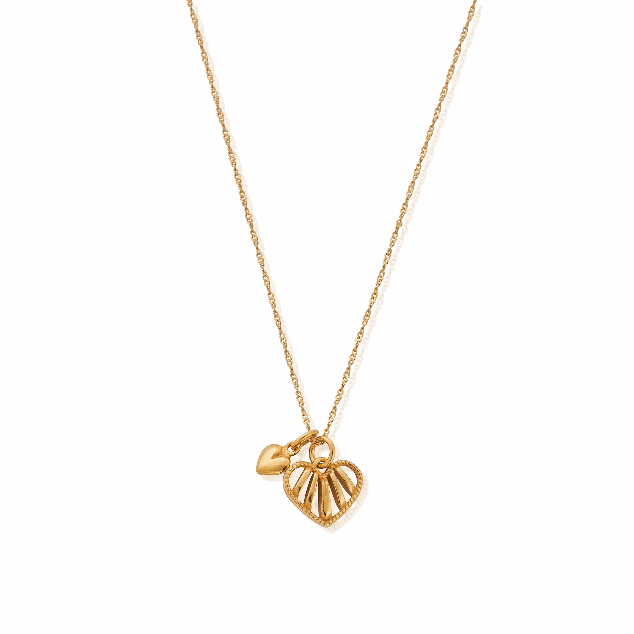 Tiny Twisted Rope Chain Loving Hearts Necklace