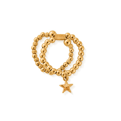 Mini Raised Star Double Ring