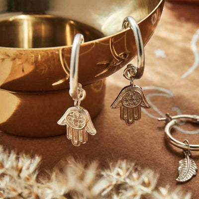 Hamsa Hand Hoop Earrings