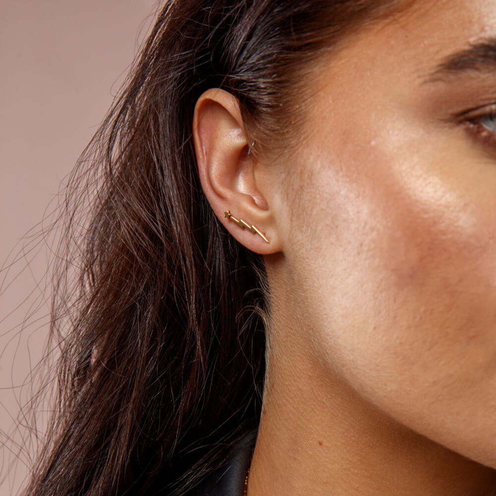 Lightning Bolt Cuff Earrings