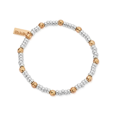 Rose And Silver Sparkle Hoop Bracelet