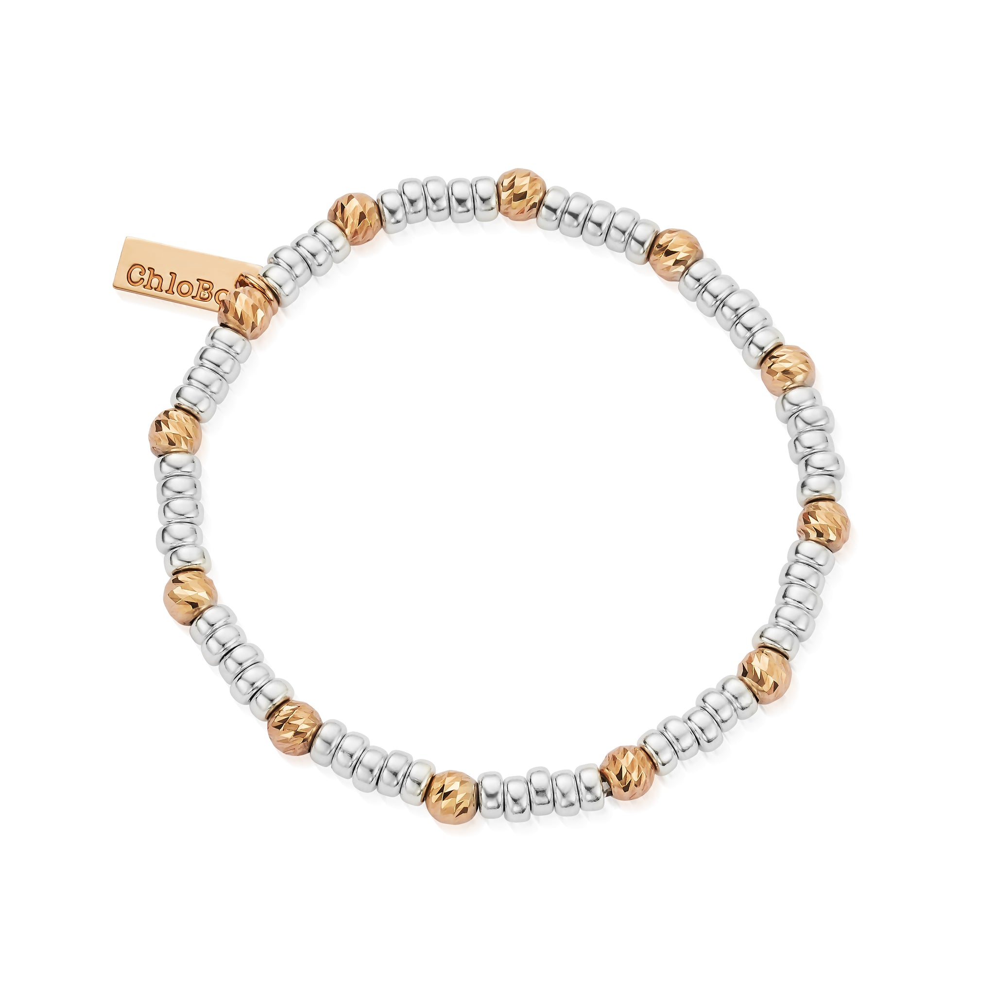 Rose And Silver Sparkle Hoop Bracelet