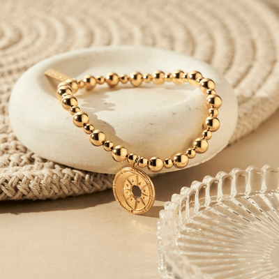Gold Mini Small Ball Midnight Bracelet