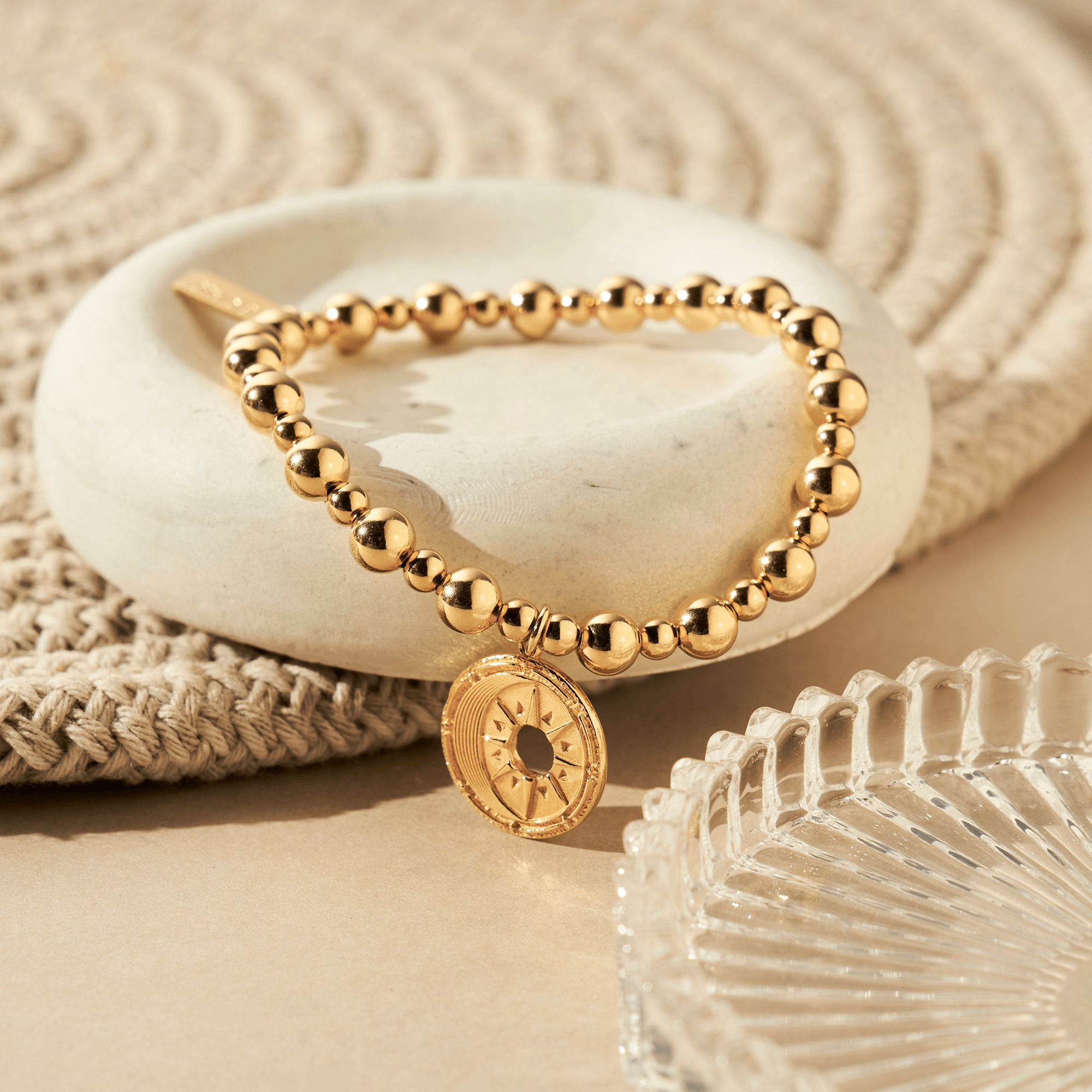 Gold Mini Small Ball Midnight Bracelet