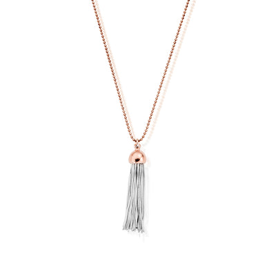 Rose Gold Diamond Cut Chain With Cap Tassel Pendant