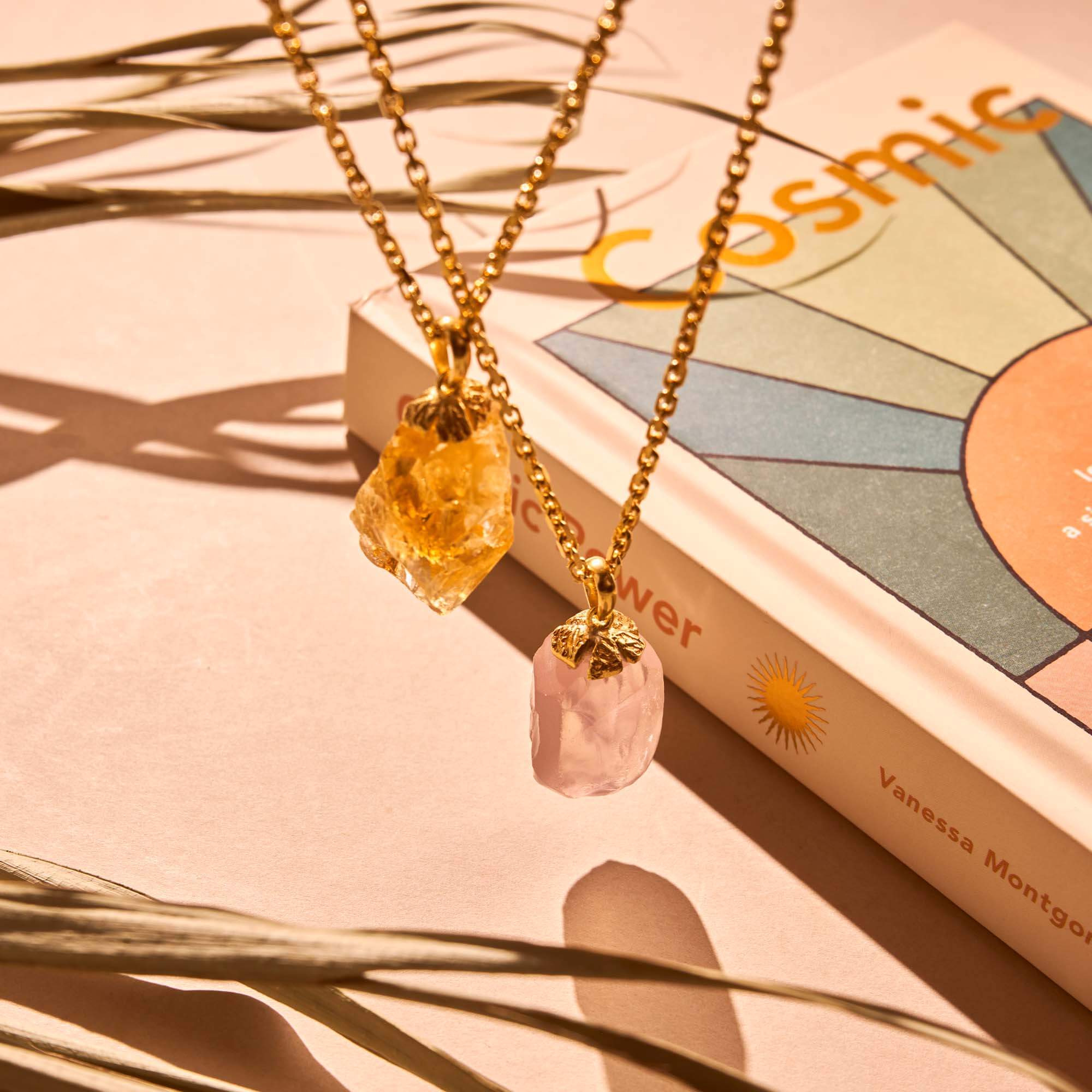 Rose Quartz Raw Nugget Necklace