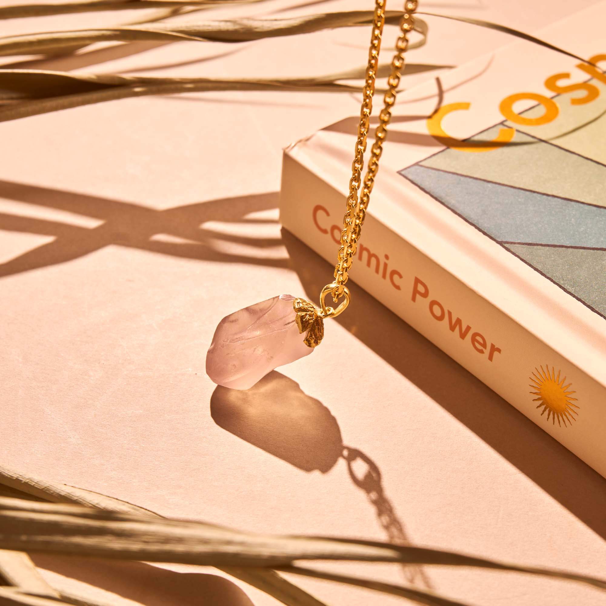 Rose Quartz Raw Nugget Necklace