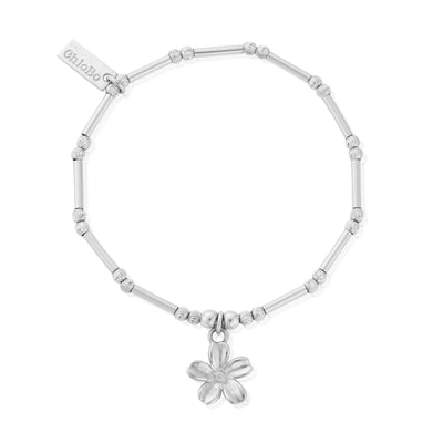 Dainty Moon Cut Sparkle Forget Me Not Bracelet