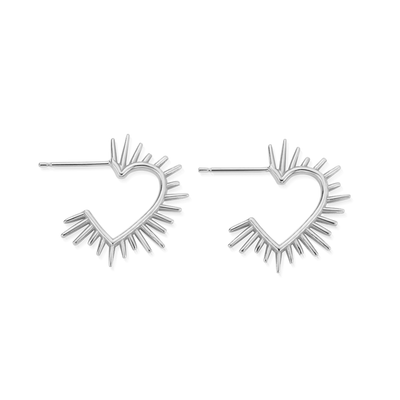 Heart Ray Hoop Earrings