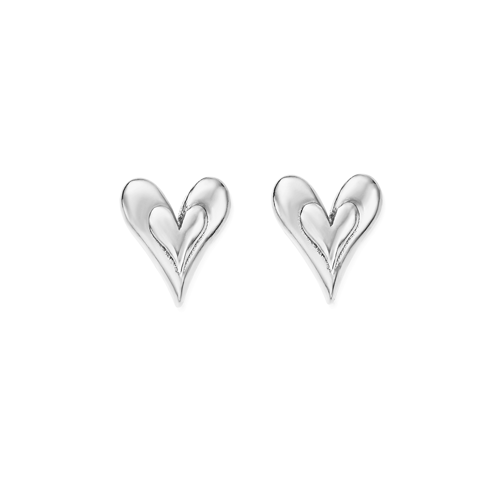 Sunlit Heart Stud Earrings