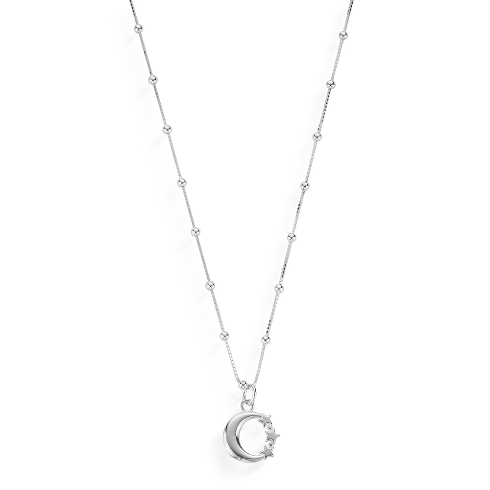 Bobble Chain Moon & Stars Necklace