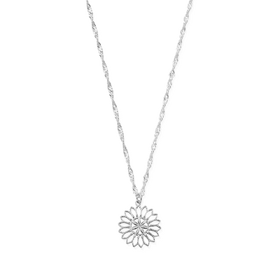 Twisted Rope Chain Flower Mandala Necklace