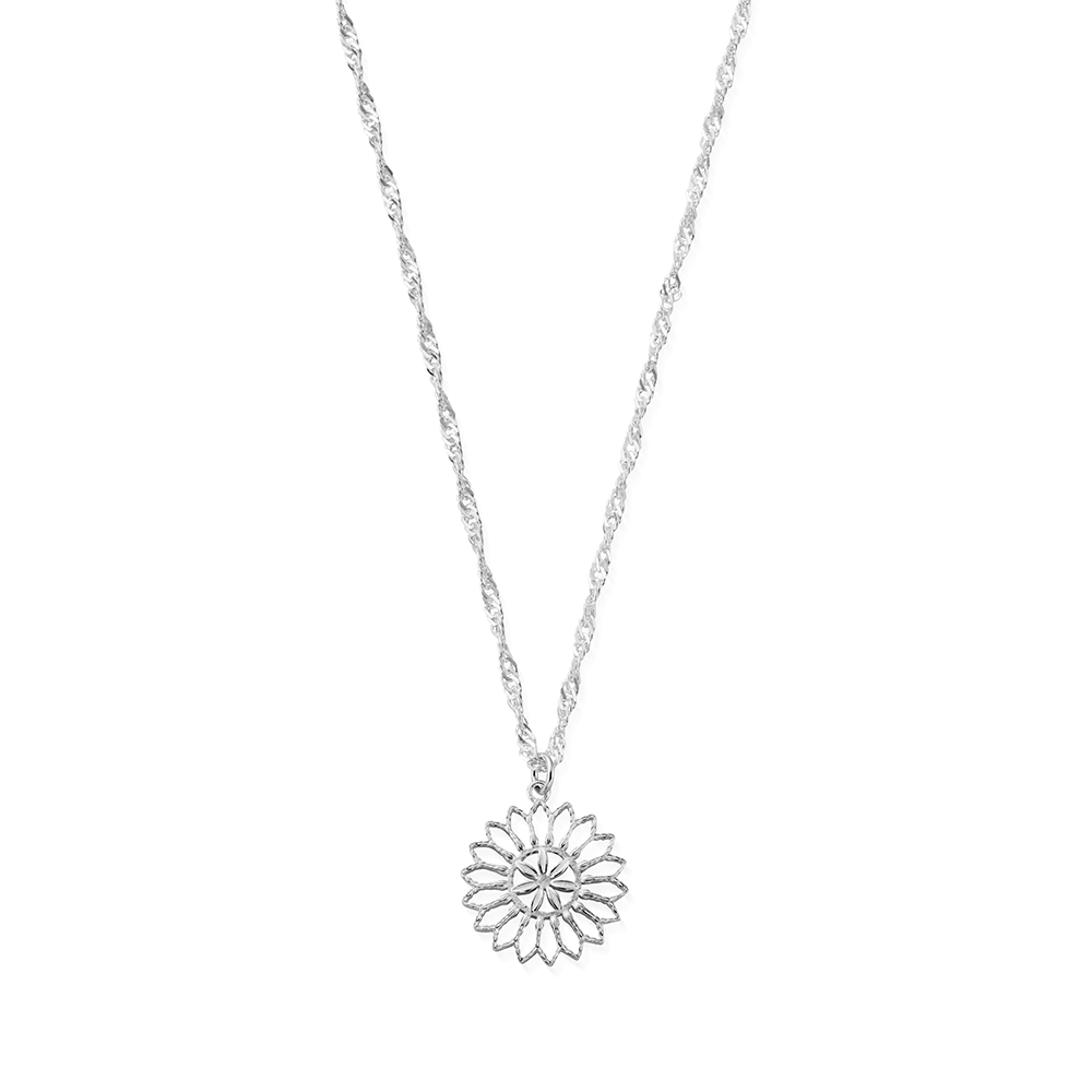 Twisted Rope Chain Flower Mandala Necklace